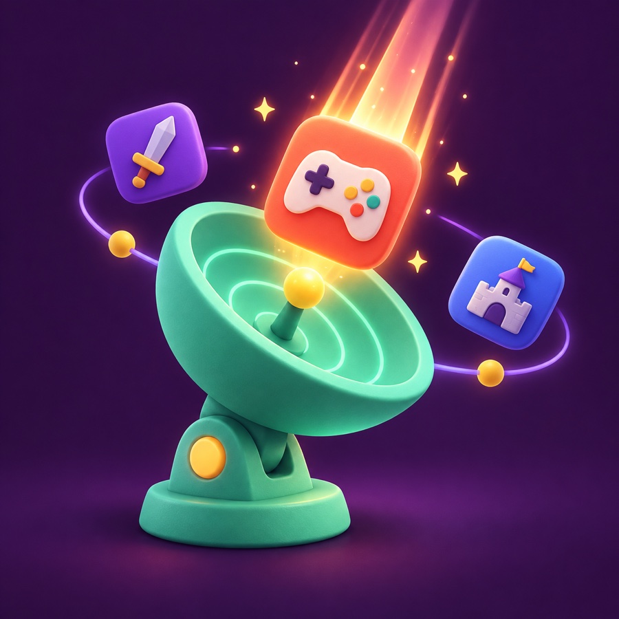 A playful radar catching a newly launched game tile